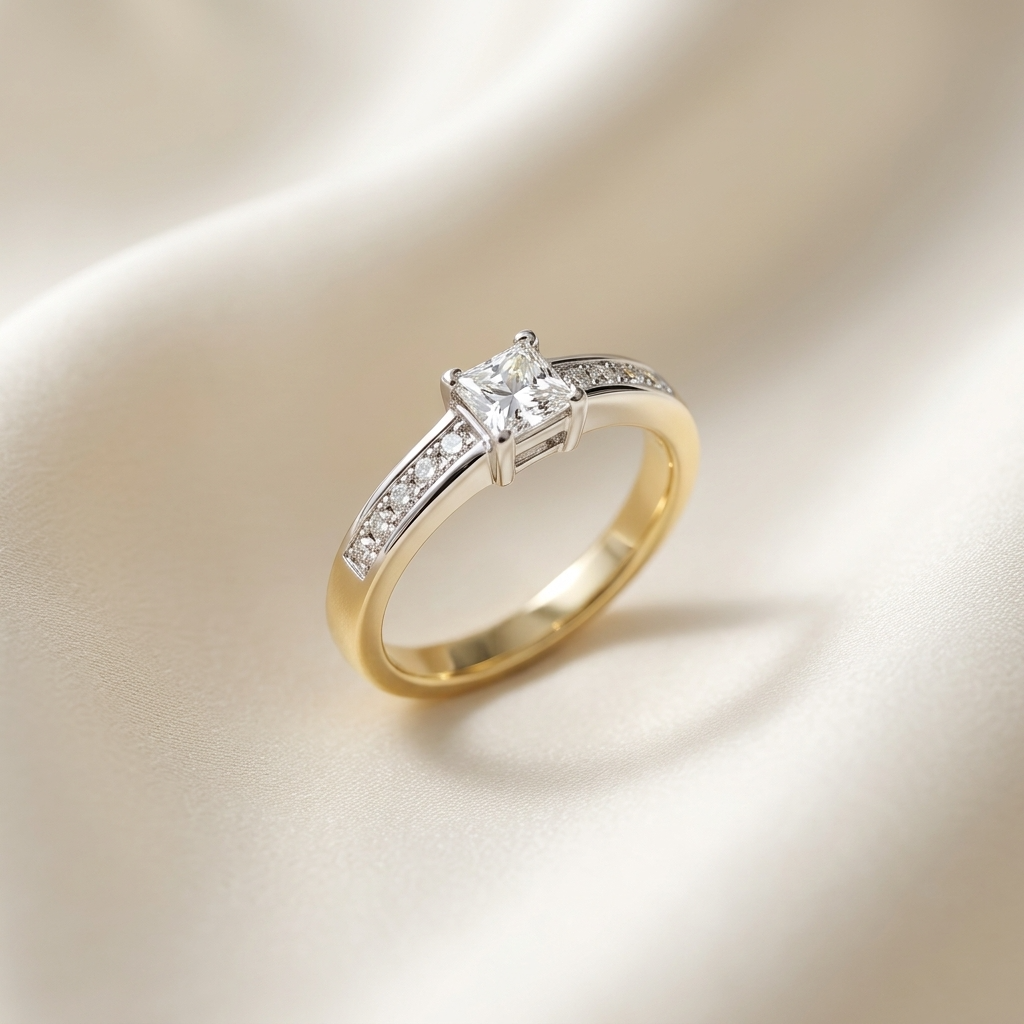 'Azar' Diamond Engagement Ring - Asscher 0.33ct - F VVS2