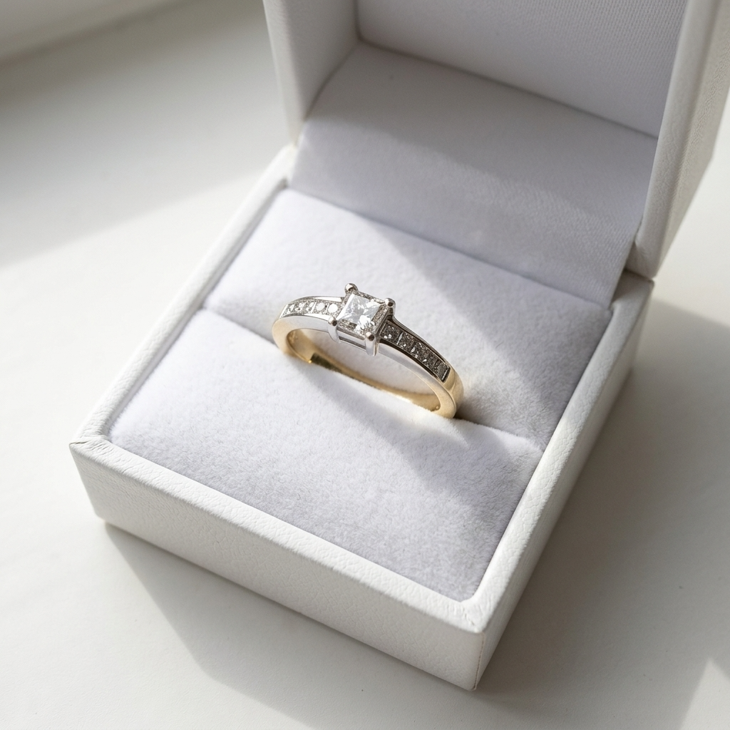'Azar' Diamond Engagement Ring - Asscher 0.33ct - F VVS2