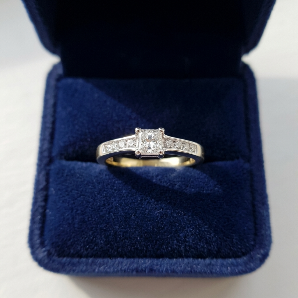 'Azar' Diamond Engagement Ring - Asscher 0.33ct - F VVS2