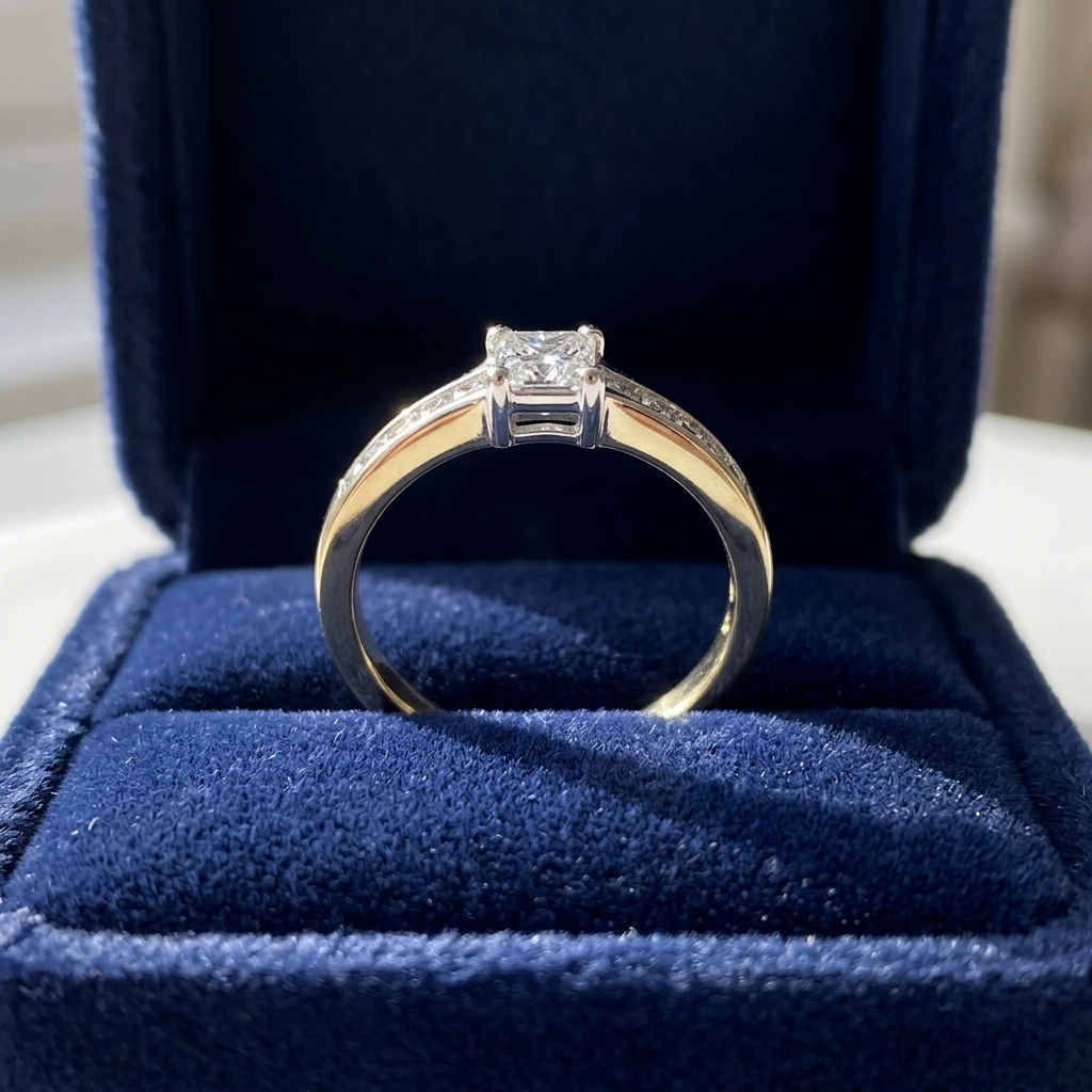 'Azar' Diamond Engagement Ring - Asscher 0.33ct - F VVS2