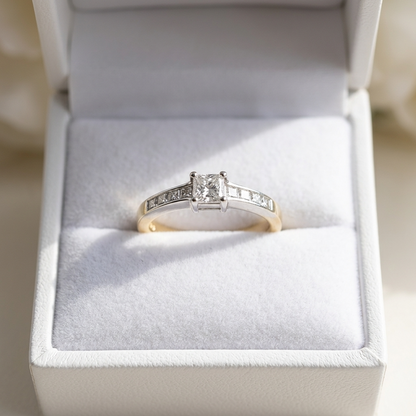 'Azar' Diamond Engagement Ring - Asscher 0.33ct - F VVS2