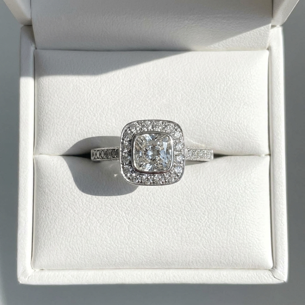 'Halo' Diamond Engagement Ring - 1.54cts