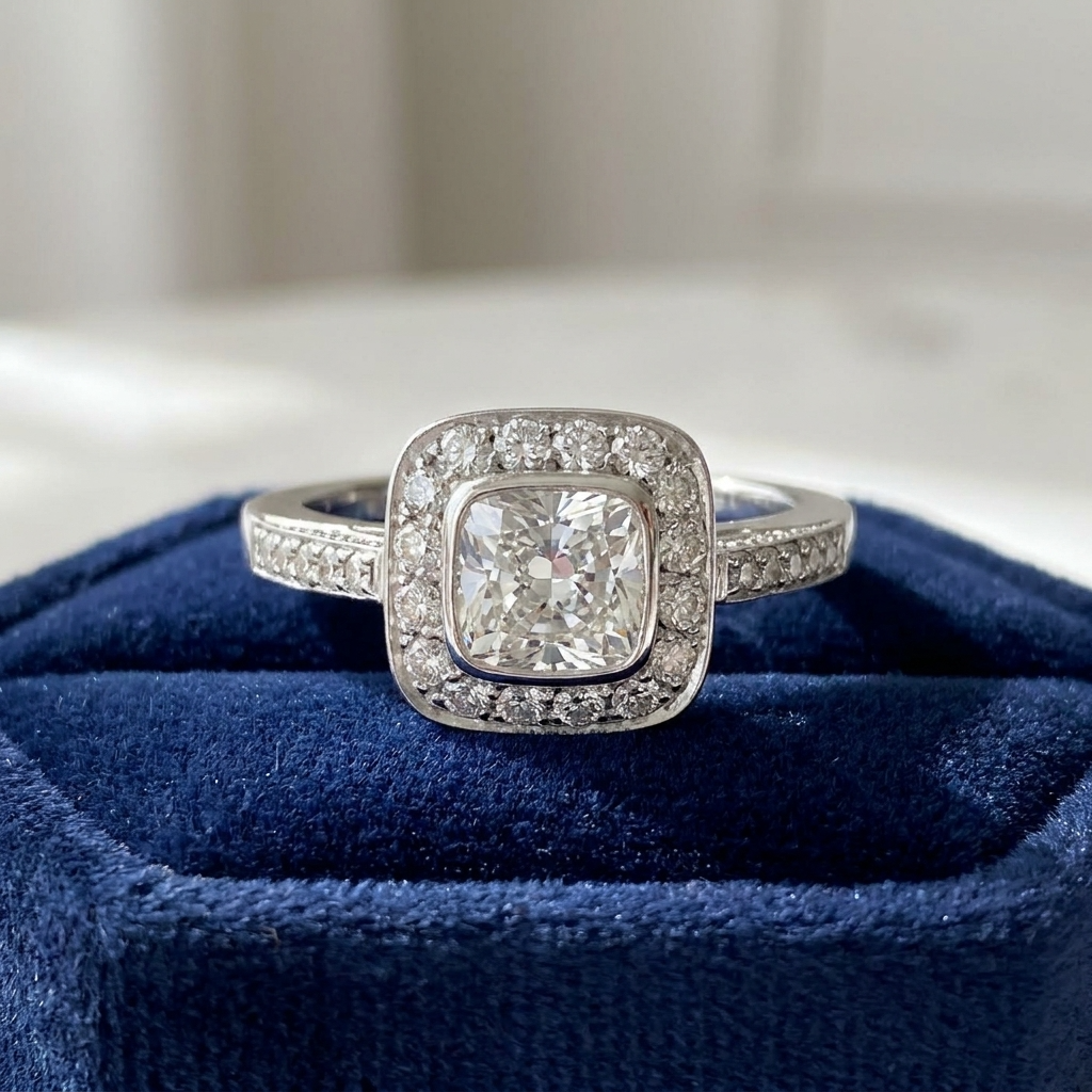 'Halo' Diamond Engagement Ring - 1.54cts
