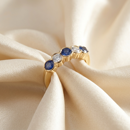 Sapphire and diamond eternity band — handcrafted in Sydney