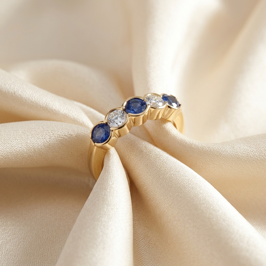 Sapphire and diamond eternity band — handcrafted in Sydney