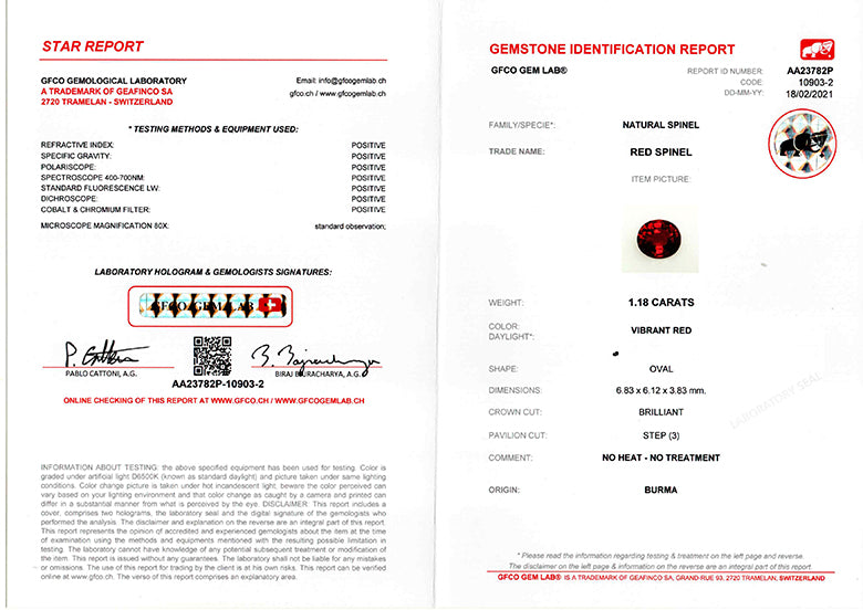 Natural Vibrant Red Spinel 1.18cts