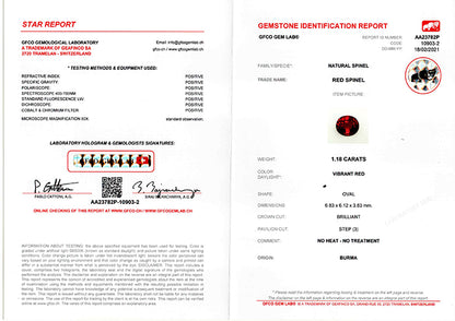 Natural Vibrant Red Spinel 1.18cts