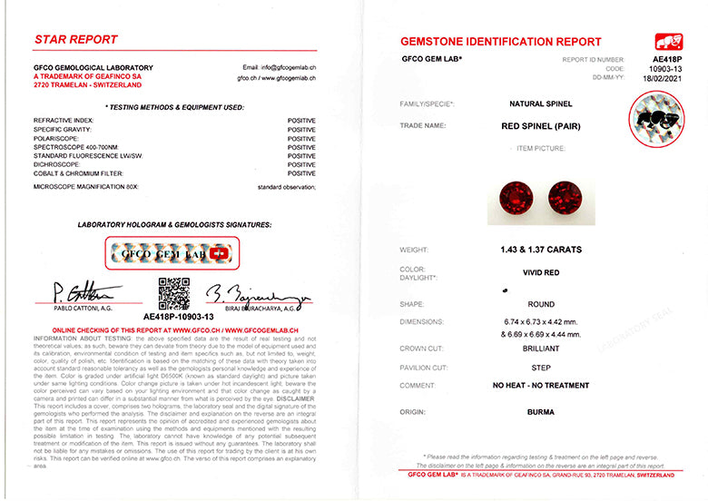 Natural Vibrant Round Red Spinels - 2.80cts