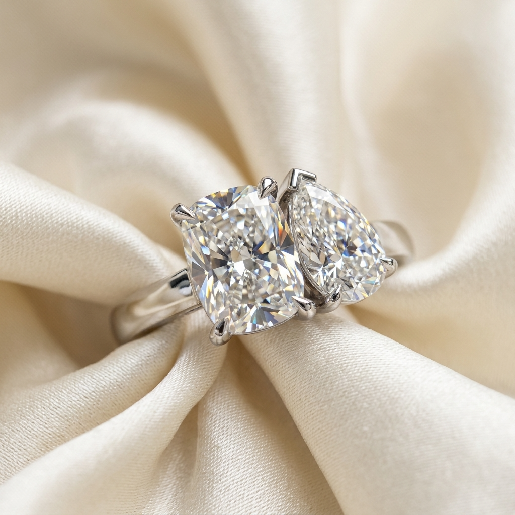 Toi et Moi two stone diamond engagement ring — handcrafted in Sydney