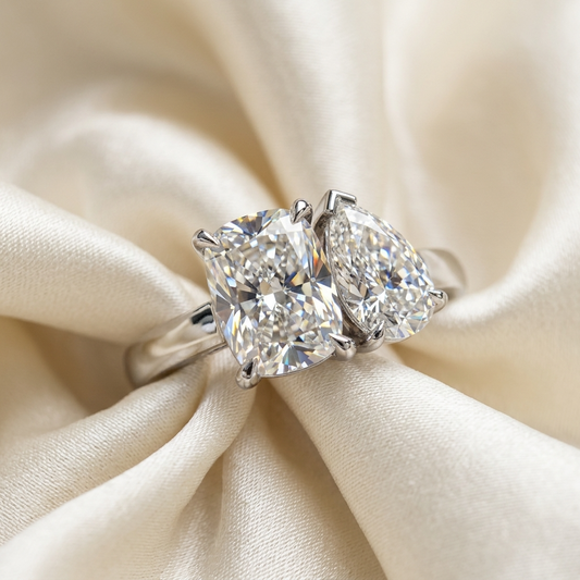 Toi et Moi two stone diamond engagement ring — handcrafted in Sydney
