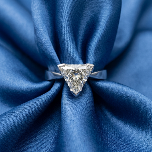 Trilliant cut diamond engagement ring — handcrafted in Sydney
