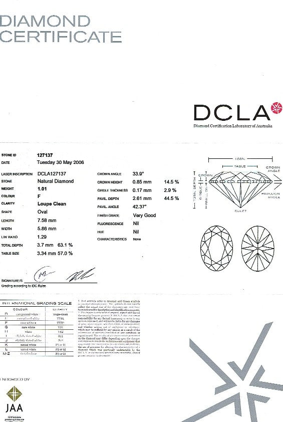 Oval Shape Diamond FS 081 1.01ct
