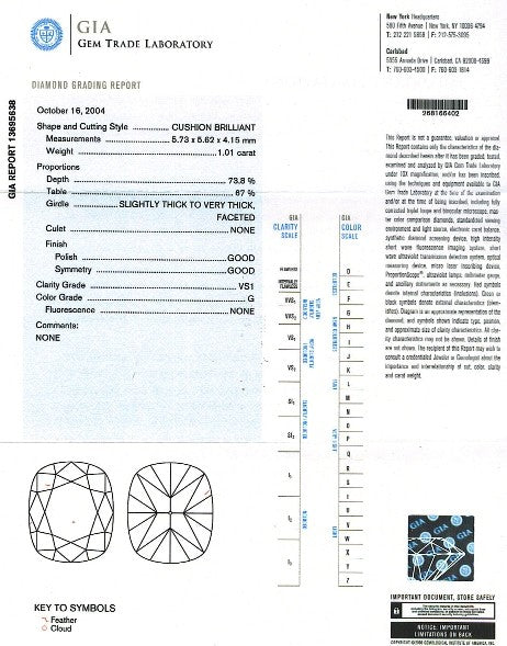 Cushion Cut Diamond FS 095 1.01ct