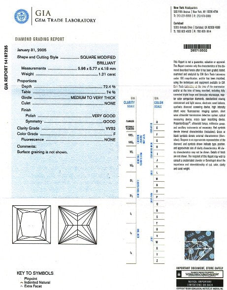 Princess Cut Diamond PRI 136 1.21ct