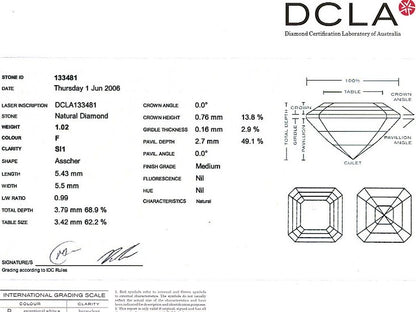 Asscher Cut Diamond FS 128 1.02ct