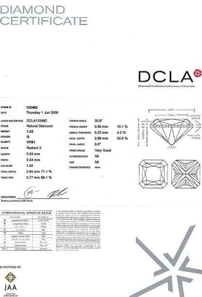 Radiant Cut Diamond FS 131 1.02ct