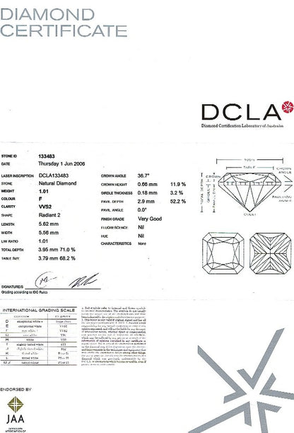 Radiant Cut Diamond FS 132 1.01ct