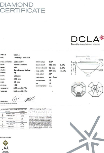 Octangonal Cut Diamond FS 133 0.80ct