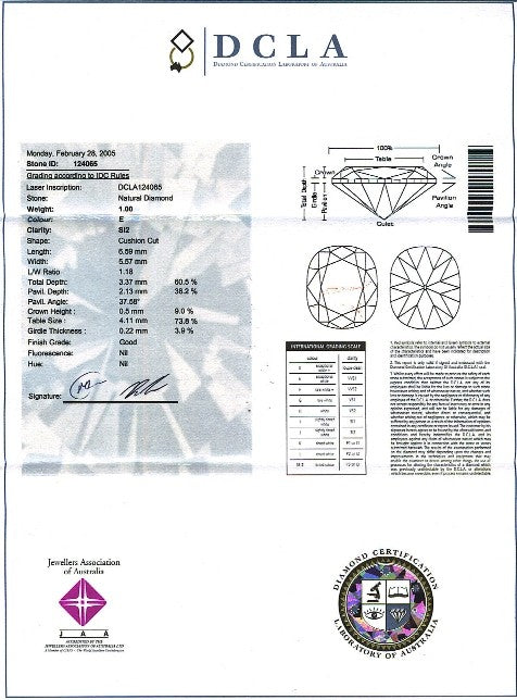 Cushion Cut Diamond FS 017 1.00ct