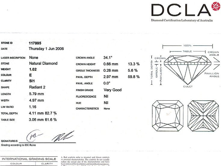 Square Radiant Cut Diamond FS 028 1.02ct