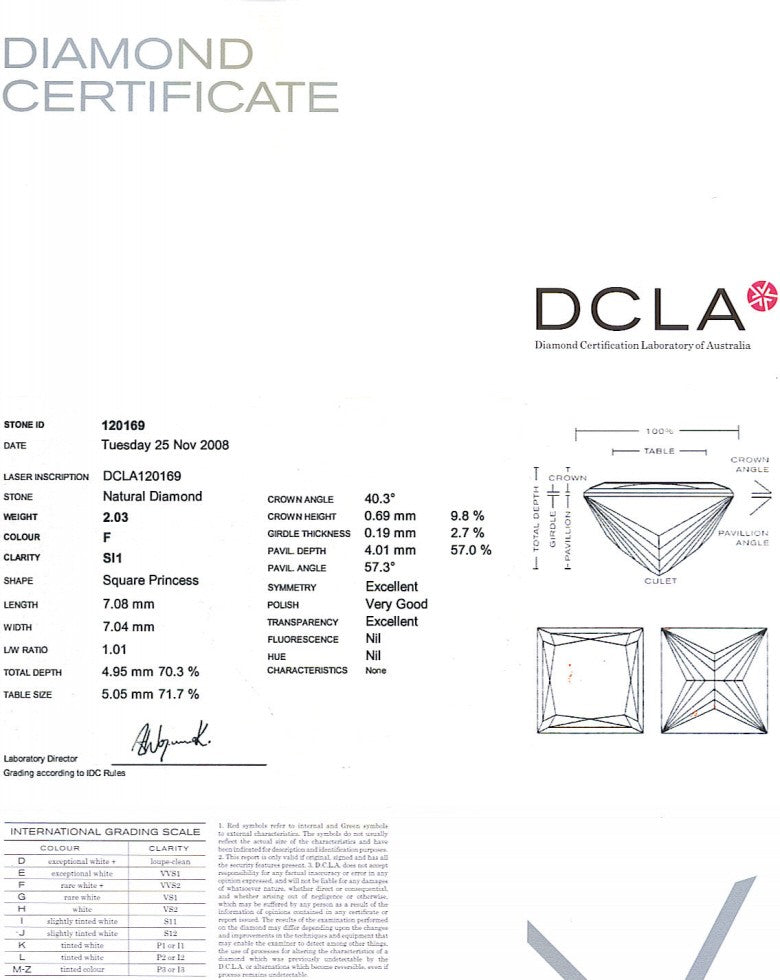 Princess Cut Diamond PRI 083 2.03ct