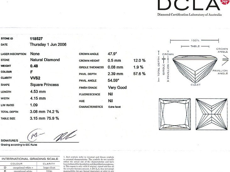 Princess Cut Diamond PRI 059 0.48ct