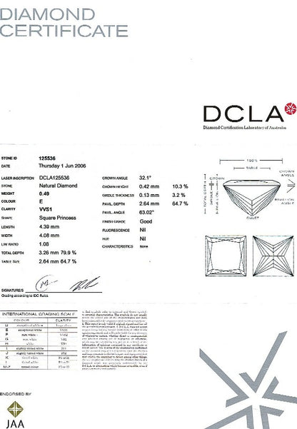 Princess Cut Diamond PRI 032A 0.49ct