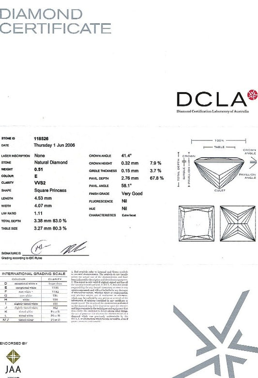 Princess Cut Diamond PRI 005 0.51ct