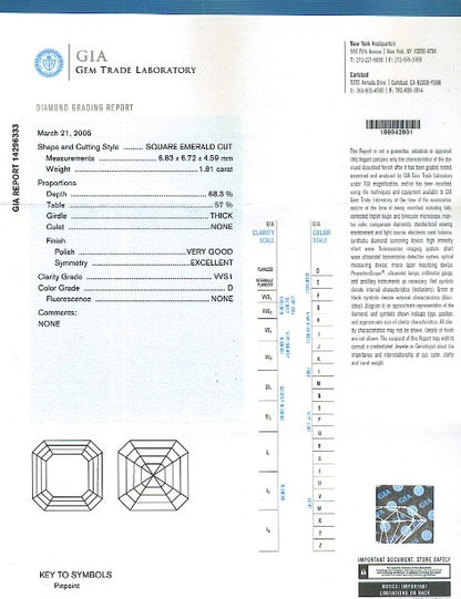 Asscher Cut Diamond FS 142 1.81ct