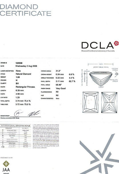 Princess Cut Diamond 1.00ct H SI1