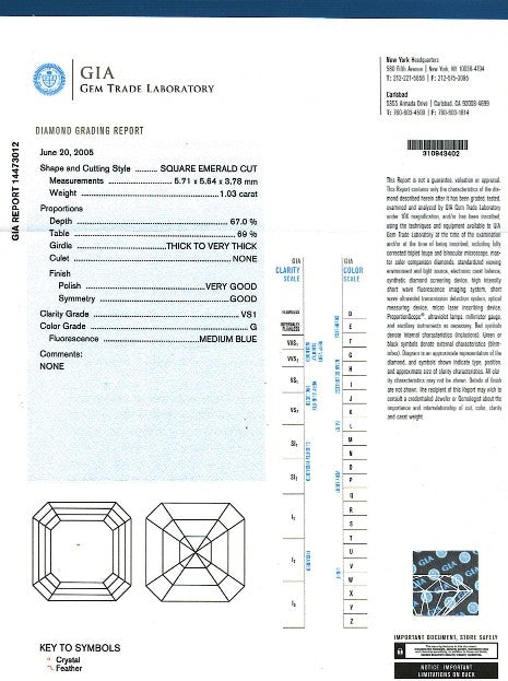 Asscher Cut Diamond FS 157 1.03ct