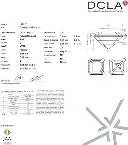 Asscher Cut Diamond FS 160 1.02ct