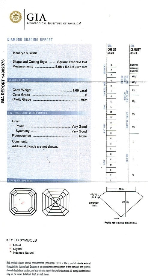 Asscher Cut Diamond 1.00ct F VS2 - FS 184