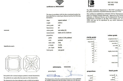 Radiant Cut Diamond 2.00ct G VS2 - FS 185