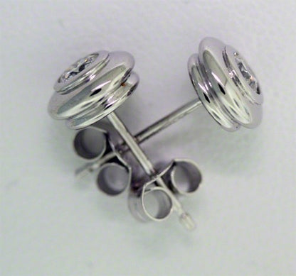 Rub Over Diamond Ear Studs 0.42ctw G VS