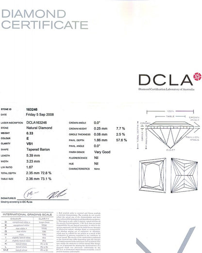 Trapezoid Cut Diamond 0.33ct E VS1