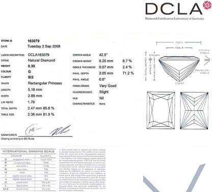 Baguillion Cut Diamond 0.30ct G SI2