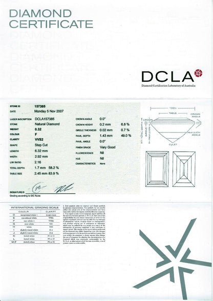 Bgauette Cut Diamond 0.32ct F VVS2