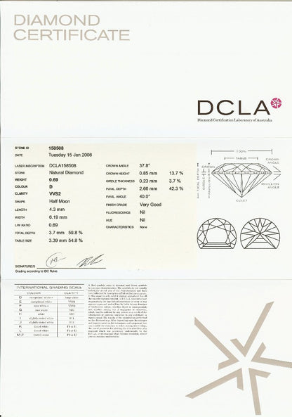 Half Moon Diamond 0.69ct D VVS2