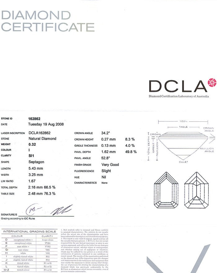 Bullet Cut Diamond pairs 0.32ct I SI1