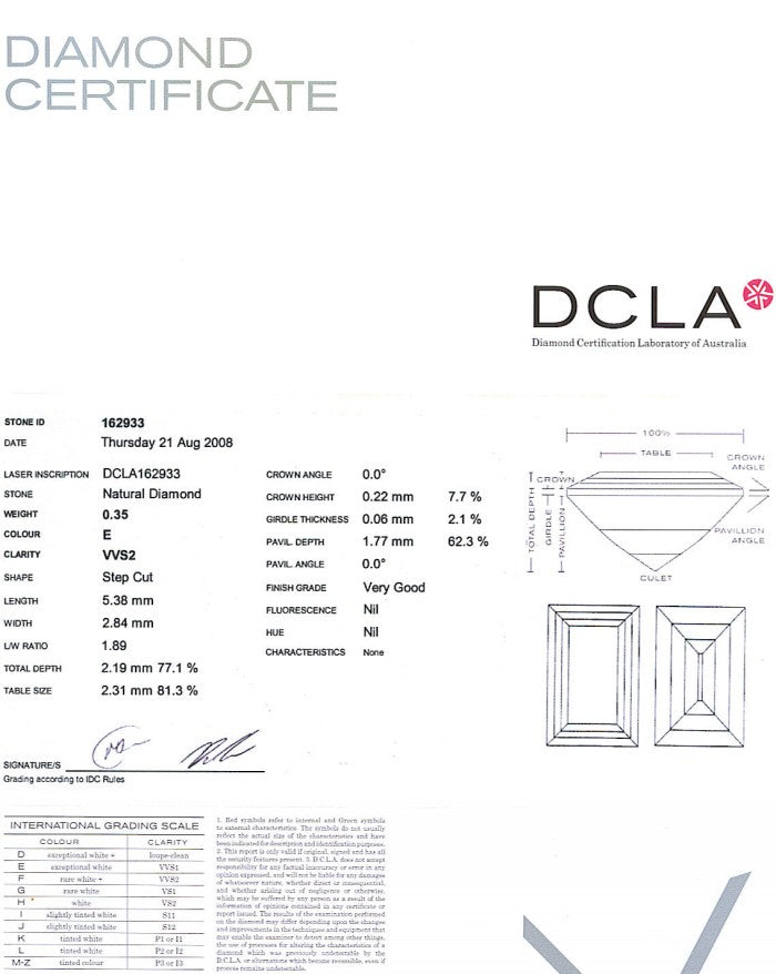 Baguette Diamond 0.35ct E VVS2