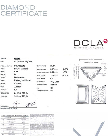 Baguillion Diamond 0.32ct D IF