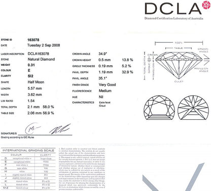 Half Moon Diamond 0.31ct E SI2