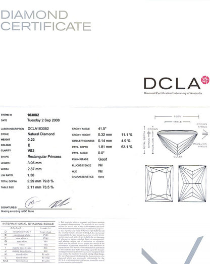 Baguillion Cut Diamond 0.22ct E VS2