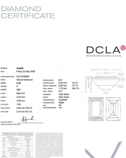 Baguette Cut Diamond 0.29ct F VS1