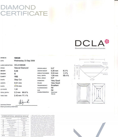 Baguette Cut Diamond 0.43ct E VS2