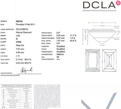 Baguette Cut Diamond 1.01ct G VVS2
