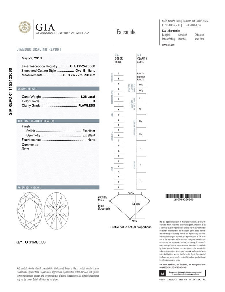 Oval Shape Diamond 1.28ct D Flawless