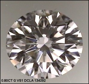 Round Brilliant Cut Diamond Photograph 0.80ct G VS1