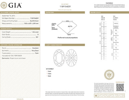 Oval Shape Diamond 1.24ct D VS1